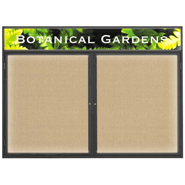 United Visual Products Open Faced Traditional Corkboard, 36x24" UV641A-SATIN-RUBBER - main